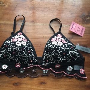 Black floral bralette